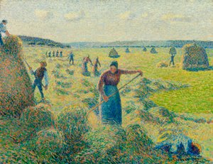 干し草作り、エラニー (フランス) (干し草作り、エラニー) - カミーユ・ピサロ (1830-1903) による絵画、キャンバスに油彩 作： Camille Pissarro