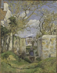ピサロ、カミーユ（1830-1903）の「ポントワーズ近郊の風景」。油彩・キャンバス 作： Camille Jacob Pissarro