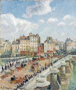 Le Pont Neuf (The Pont-Neuf) - カミーユ・ピサロ作 (1830-1903)、キャンバスに油彩 (55x46.5 cm) 作： Camille Pissarro