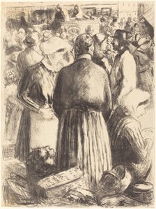 ポントワーズの市場 ポントワーズの市場、c。 1895年。 作： Camille Pissarro