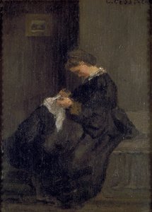 ピサロ夫人の裁縫、c1860