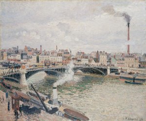 朝、曇りの日、ルーアン、1896年。 作： Camille Jacob Pissarro
