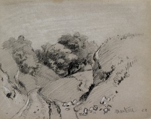 ナンテール、c1860 作： Camille Pissarro