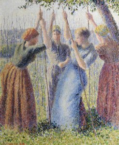 ラムを植える農民女性たち 作： カミーユ・ピサロ