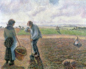 エラニーの野原の農民たち 作： Camille Jacob Pissarro