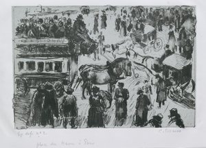 アーブル広場、パリ、c1897 作： Camille Pissarro