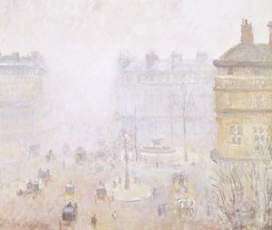 Place du Theater Francais：フォグエフェクト 作： Camille Jacob Pissarro