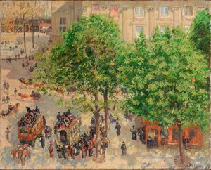 フレンチ シアター スクエア、春 作： Camille Pissarro