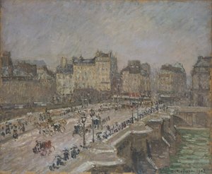 ポンヌフ、雪の効果、第2シリーズ」1902年 作： Camille Pissarro