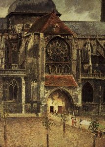 ディエップ、サン・ジャック教会のポータル 作： Camille Pissarro