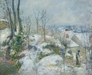 ポントワーズのラビット・ウォーレン、雪 作： Camille Pissarro