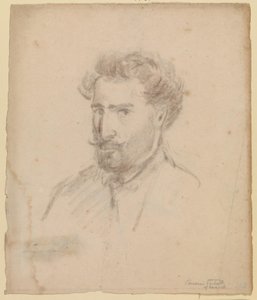 自画像、左斜め横顔 (カラカス (?) 1853/54) 作： Camille Pissarro