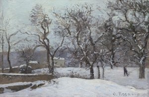 ルーヴシエンヌの雪 1870年頃（油彩・パネル） 作： Camille Pissarro