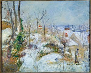 雪の影響、ポントワーズのラ・ガレンヌ 作： Camille Pissarro