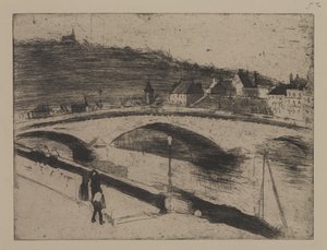 ルーアンの石橋 作： Camille Jacob Pissarro