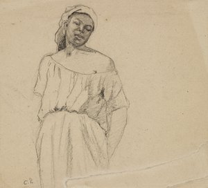 ネグレスの研究、c1860 作： Camille Pissarro