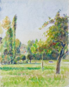 エラニー＝シュル＝エプテの画家の家の果樹園の習作、1890年頃 作： Camille Pissarro