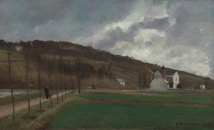 冬のマルヌ川のほとり 作： Camille Pissarro