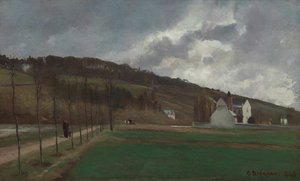 冬のマルヌ川岸、1866年。 作： Camille Pissarro