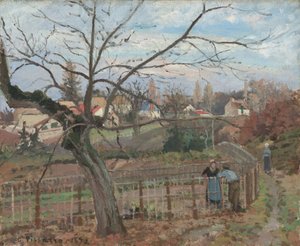 フェンス、1872年。 作： Camille Pissarro
