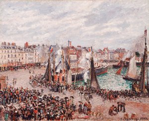 O Mercado de Peixe, Dieppe: Tempo Cinzento, Manhã 作： Camille Pissarro