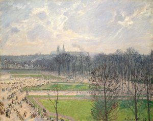 冬の午後のチュイルリー庭園 作： Camille Jacob Pissarro