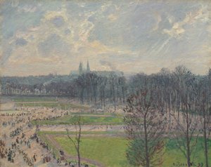 1899年の冬の午後のチュイルリー庭園。 作： Camille Jacob Pissarro