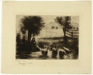 ガチョウ 作： Camille Pissarro