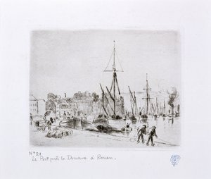 ルーアンの税関近くの港） 作： Camille Jacob Pissarro