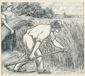 収穫、1895年頃（紙に鉛白のガッシュが付いたペンとインク）