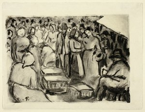 市場 作： Camille Pissarro