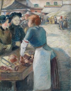 市場の屋台 作： Camille Pissarro