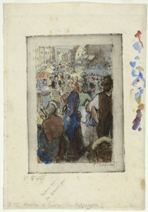 Gisorsの市場。 カッペヴィル通り 作： Camille Pissarro