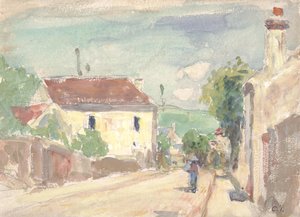 Rue de l&39;Hermitage、ポントワーズ 作： Camille Jacob Pissarro