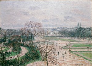 チュイルリー公園、雨の日、1899年 作： Camille Pissarro