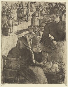 ポントワーズの野菜市場 ポントワーズの野菜市場、1891 年。 作： Camille Pissarro