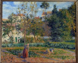 エルミタージュ美術館（ポントワーズ）の菜園 カミーユ・ピサロ（1830-1903）の絵画 1879年 日の丸0,55x0,65 m パリ、オルセー美術館 作： Camille Jacob Pissarro