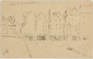 モーの水車小屋 作： Camille Pissarro