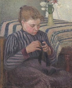 修復する女性、1895 年。 作： Camille Pissarro