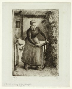 門の女 作： Camille Pissarro