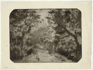 ポントワーズの樹木が茂った小道 作： Camille Pissarro