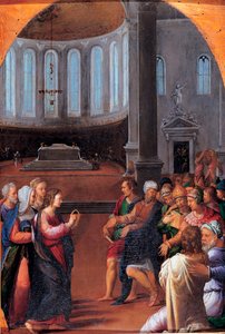 「医師の中のキリスト」 (医師の中のキリスト) カミーロ・フィリッピ作 (1500-1574) 油彩、木 1550 薄暗い 47x33 cm Musei Capitolini、ローマ
