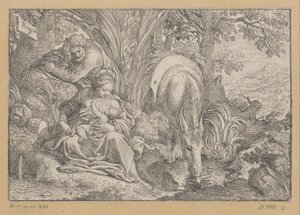エジプトへの逃亡中の休息 作： Camillo Procaccini
