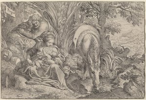 エジプトへの逃亡中の休息 作： Camillo Procaccini