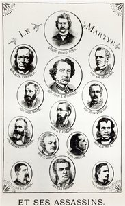 ルイリエル（1844-85）とその暗殺者、ルギベットドレジーナのイラスト、1886年に出版 作： Canadian School