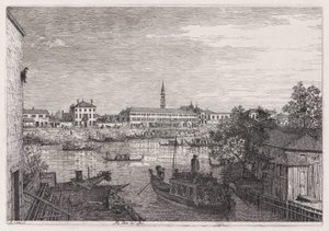 Ale Porte del Dolo (At the Locks of Dolo)、シリーズ Vedute (Views) より 作： Canaletto (Giovanni Antonio Canal)