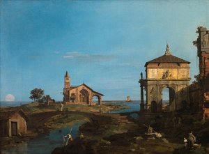 ゲートウェイと教会のあるラグーンの島 作： Canaletto (Giovanni Antonio Canal)