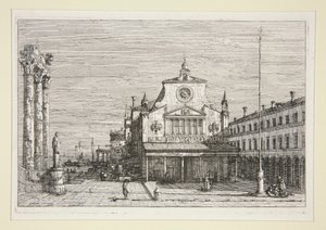 S. Giacomo Di Rialto の想像図、シリーズ Vedute (Views) から 作： Canaletto (Giovanni Antonio Canal)