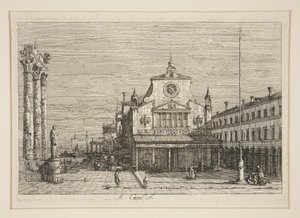 シリーズVedute（Views）からのS. Giacomo di Rialtoの想像図 作： Canaletto (Giovanni Antonio Canal)