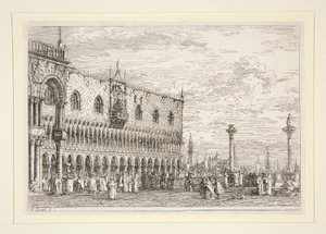 La Piera del Bando, V.、シリーズ Vedute (Views) から 作： Canaletto (Giovanni Antonio Canal)